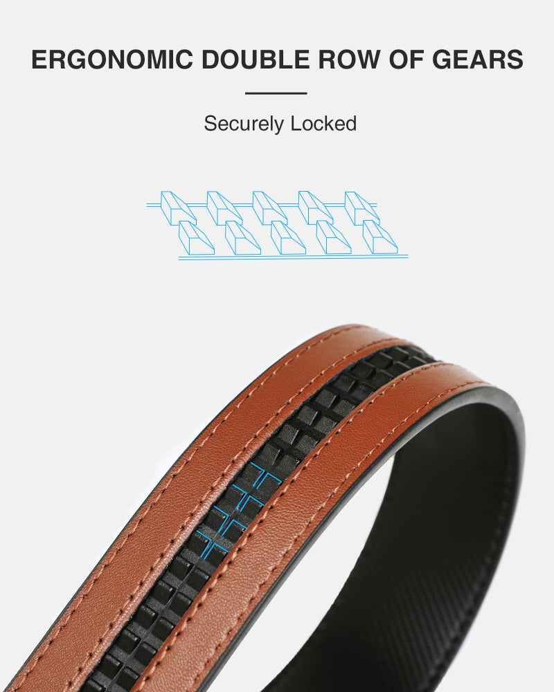 CHAOREN Ratchet Belt Replacement Strap 1 3/8â€, Leather Belt Strap for 40MM Slide Click Buckle - Image 2